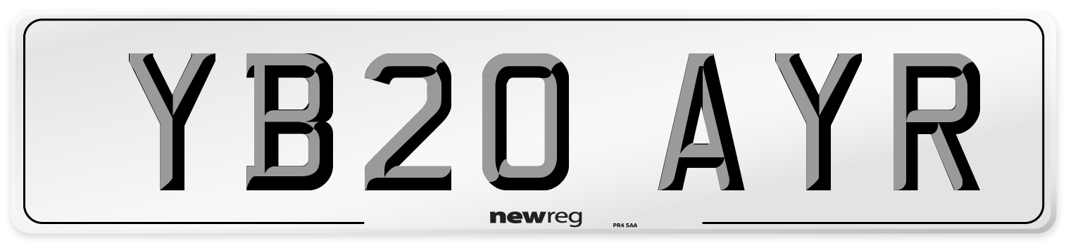 YB20 AYR Number Plate from New Reg